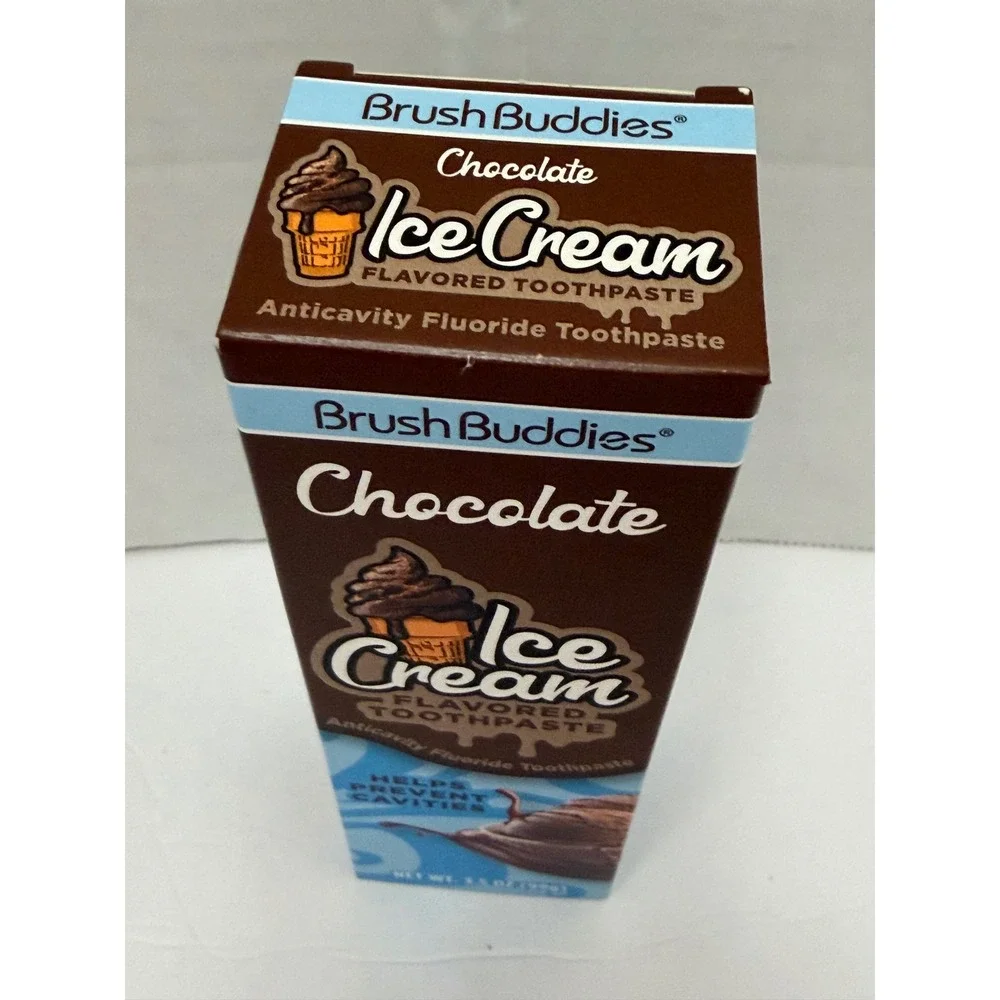 Brush Buddies Chocolate Ice Cream Flavored Toothpaste Anticavity Fluoride 3.5oz